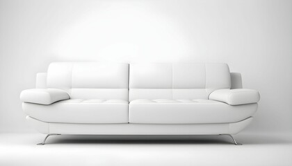 White modern sofa isolated on white