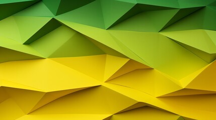 Obraz premium Macro Image of Yellow and Green Paper Origami Pattern with Curved Shapes