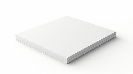 Mockup of a booklet cover isolated, featuring a closed square magazine or brochure template on a white background.