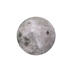 3D realistic rough surface white PNG moon space planet satellite, moon isolated on a white background. Lunar craters and bumps. Full Super Moon 3D PNG Image. Space and Astronautical Sciences