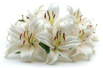 Obraz na płótnie Canvas White lilies on white background
