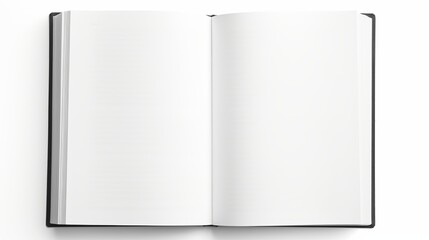 Open Blank Book Isolated on White Background.
