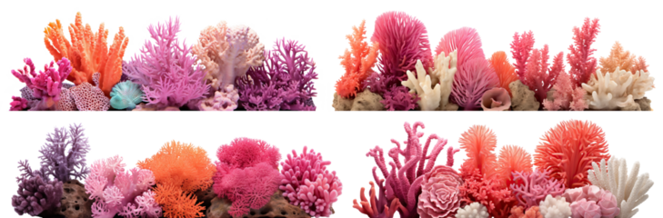 Set of coral reefs cut out