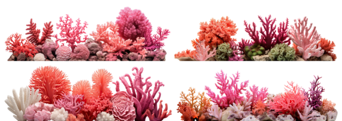 Set of coral reefs cut out