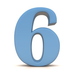 6 six number blue colored sign graphic illustration in high resolution for print and business
