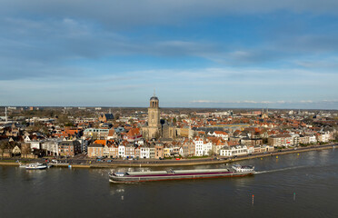 Fototapeta na wymiar aerial panorama of Deventer, the Netherlands