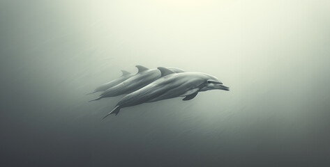 fish in the water, Graceful Dolphin Pod Swimming Showcase the elegance and grace of a pod of...