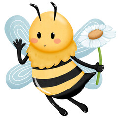 honey bee with white flower