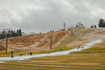 ski areas with artificial snow are not full of snow