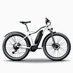 Electric bicycle in cartoon, doodle style . Image for t-shirt, web, mobile apps and ui. Isolated 2d vector illustration in logo, icon, sketch style, Eps 10, black and white. AI Generative