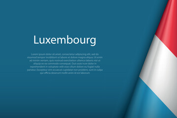 Luxembourg national flag isolated on background with copyspace
