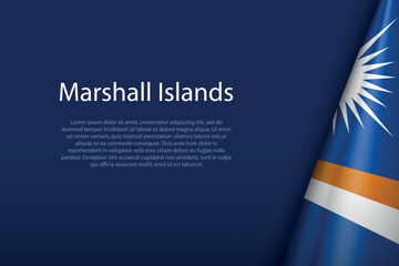 Marshall Islands national flag isolated on background with copyspace