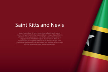 Saint Kitts and Nevis national flag isolated on background with copyspace