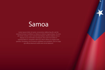 Samoa national flag isolated on background with copyspace