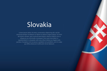 Slovakia national flag isolated on background with copyspace
