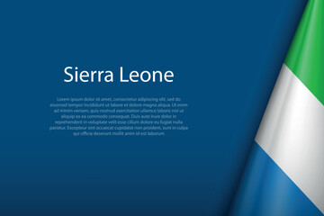 Sierra Leone national flag isolated on background with copyspace - obrazy, fototapety, plakaty