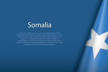 Somalia national flag isolated on background with copyspace