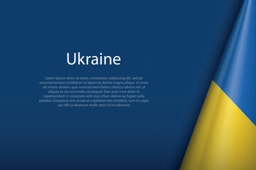 Ukraine national flag isolated on background with copyspace