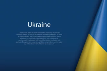 Fotobehang Ukraine national flag isolated on background with copyspace © Katyam1983