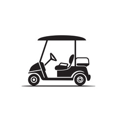 Fototapeta premium Golf cart in cartoon, doodle style . Image for t-shirt, web, mobile apps and ui. Isolated 2d vector illustration in logo, icon, sketch style, Eps 10, black and white. AI Generative
