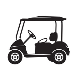 Golf cart in cartoon, doodle style . Image for t-shirt, web, mobile apps and ui. Isolated 2d vector illustration in logo, icon, sketch style, Eps 10, black and white. AI Generative