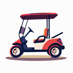 Golf cart in cartoon, doodle style. Image for t-shirt, web, mobile apps and ui. Isolated 2d vector illustration in logo, icon, sketch style, Eps 10. AI Generative