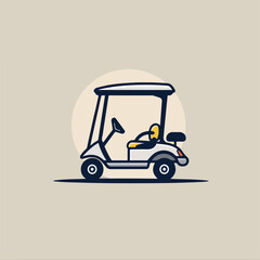 Golf cart in cartoon, doodle style. Image for t-shirt, web, mobile apps and ui. Isolated 2d vector illustration in logo, icon, sketch style, Eps 10. AI Generative