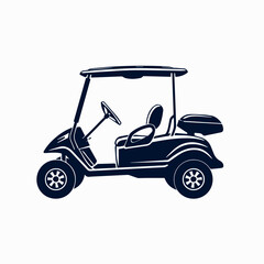 Golf cart in cartoon, doodle style. Image for t-shirt, web, mobile apps and ui. Isolated 2d vector illustration in logo, icon, sketch style, Eps 10. AI Generative