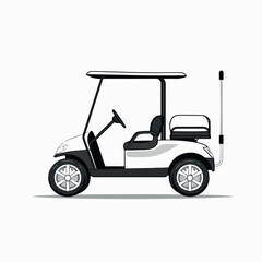 Golf cart in cartoon, doodle style. Image for t-shirt, web, mobile apps and ui. Isolated 2d vector illustration in logo, icon, sketch style, Eps 10. AI Generative