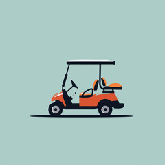 Golf cart in cartoon, doodle style. Image for t-shirt, web, mobile apps and ui. Isolated 2d vector illustration in logo, icon, sketch style, Eps 10. AI Generative