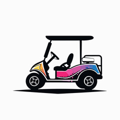 Golf cart in cartoon, doodle style. Image for t-shirt, web, mobile apps and ui. Isolated 2d vector illustration in logo, icon, sketch style, Eps 10. AI Generative
