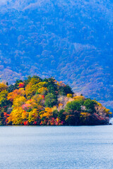 秋の中禅寺湖：八丁出島