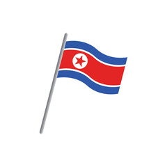 north korea flag icon vector