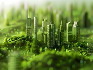 Green City Rustic Futurism with Nature Integration