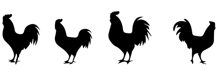 Fototapeta na wymiar rooster silhouettes vector