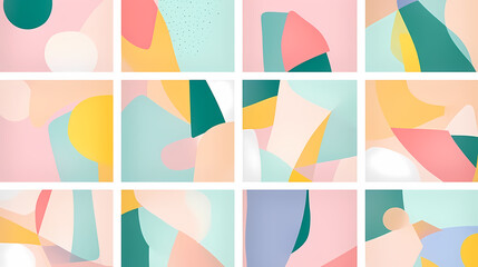 Obraz premium Pastel background with abstract geometric shapes