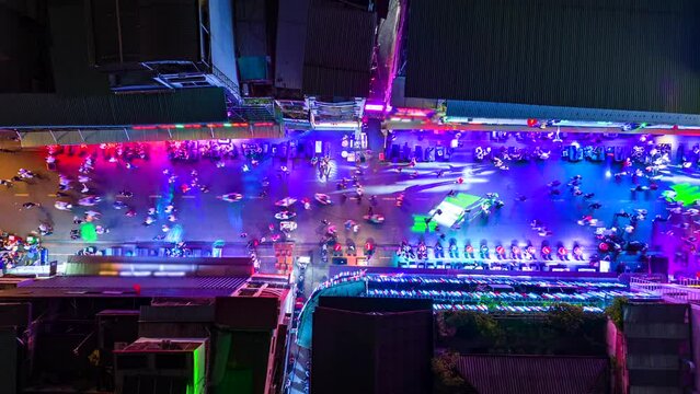 Night timelapse of Bui Vien Walking Street in Ho Chi Minh City, Vietnam