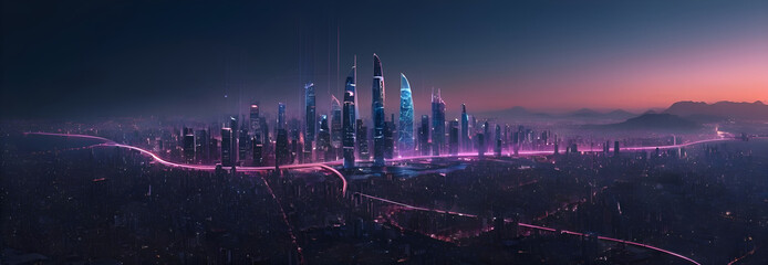 city skyline,internet network