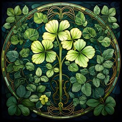 green leafy design inspired by Celtic patterns