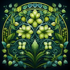 green leafy design inspired by Celtic patterns