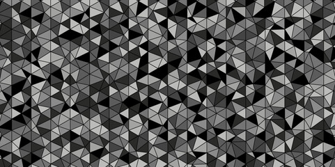 Seamless geometric pattern square shapes low polygon backdrop background. Abstract geometric wall tile and metal cube background triangle wallpaper. Gray and black polygonal background.