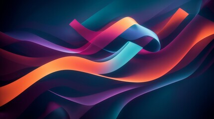 Vivid colors twist and turn in a dynamic abstract digital rendition  - obrazy, fototapety, plakaty