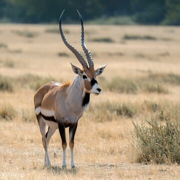 antelope, wildlife photo, with empty copy space