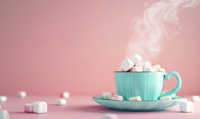 Coffee cup with marshmallows