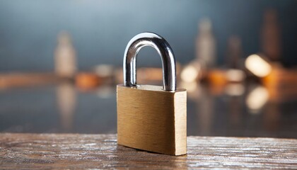 A lock on a table, security symbol 