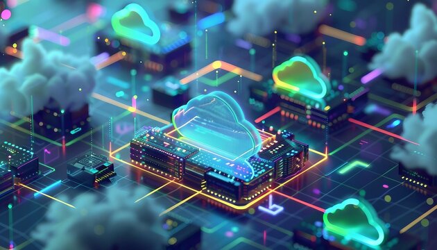 Hybrid IT Infrastructure Management, hybrid IT infrastructure management within a data center concept with an image featuring unified management platforms for hybrid cloud environments, AI