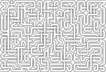 Vector maze isolated on white background. Education logic game labyrinth for kids. With the solution.