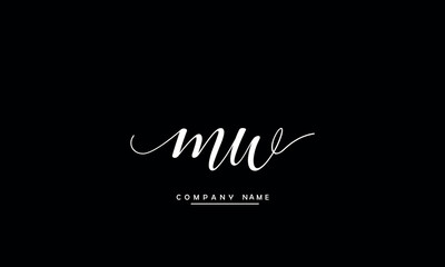 Naklejka na ściany i meble WM MW, W, M Abstract Letters Logo Monogram