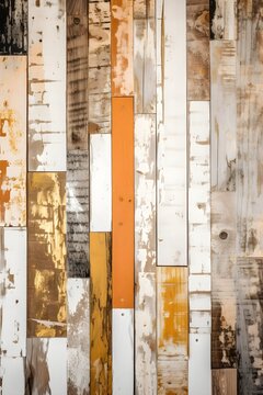 Old wooden planks wallpaper texture, rough, vintage, pastel colors yellow and orange banner