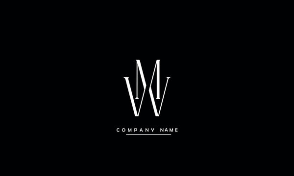 WM MW, W, M Abstract Letters Logo Monogram